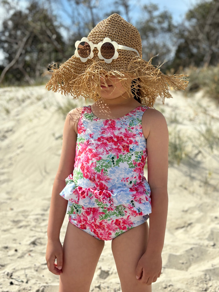 EVIA - Girls one piece Bougainvillea